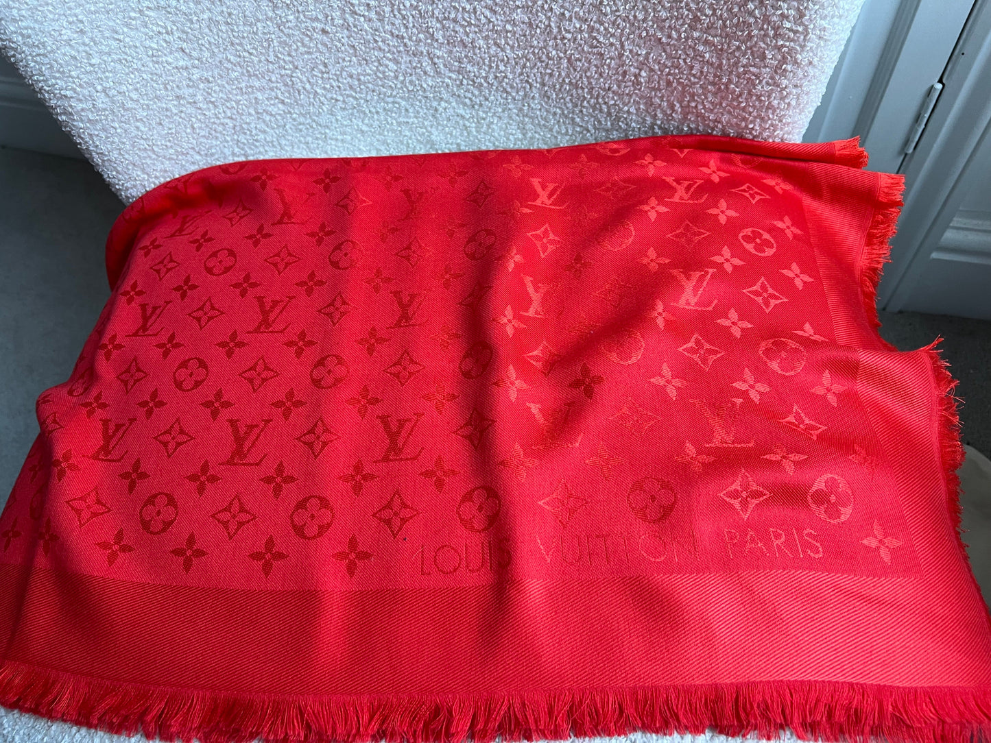 Louis Vuitton Red Monogram Shawl (RRP £475)