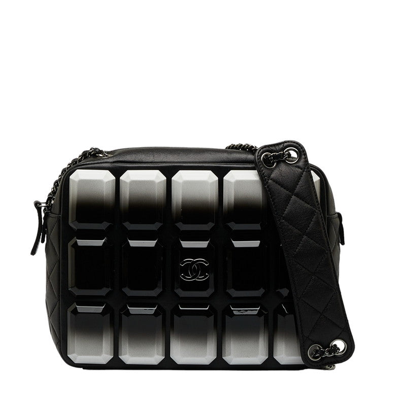 CHANEL Crossbody Bag in Lambskin Gun Metal Black Ladies