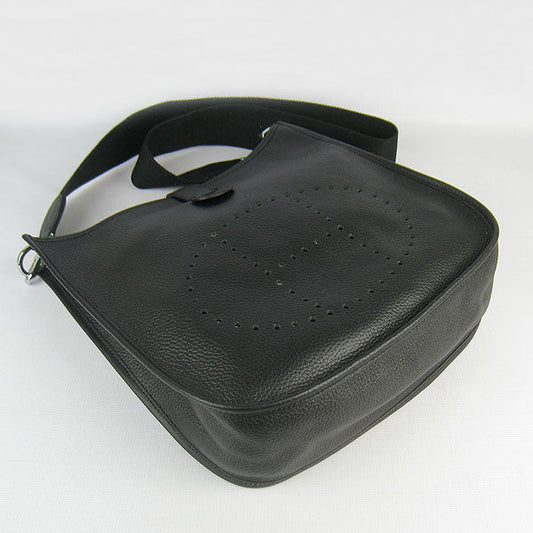 Luxury Hermes Evelyne I Handbag Black Silver