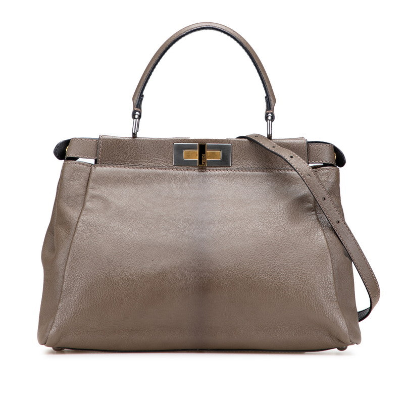 Fendi Peekaboo Leather Red Handbag Style 41