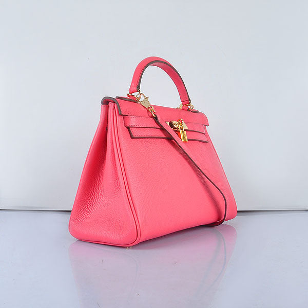 Luxury Hermes Kelly 32Cm Togo Leather Handbag 6108 Lip Pink Golden