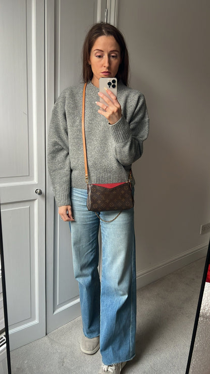 Louis Vuitton Red and Monogram Pallas Pochette