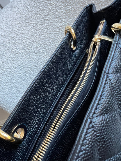 Chanel Black Caviar Grand Shopper Tote Gold Hardware (GST)