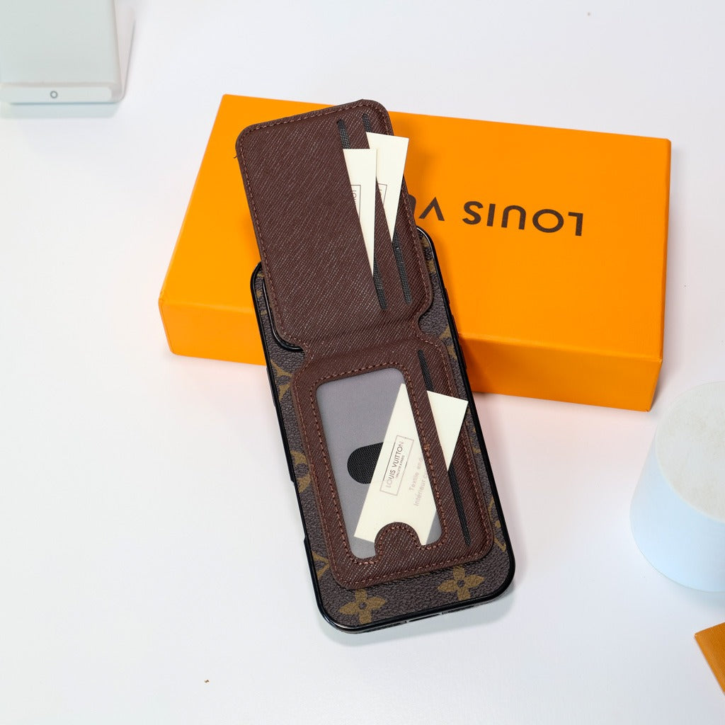 Alphabet Plaid MagSafe Magnetic Card Wallet iPhone Case