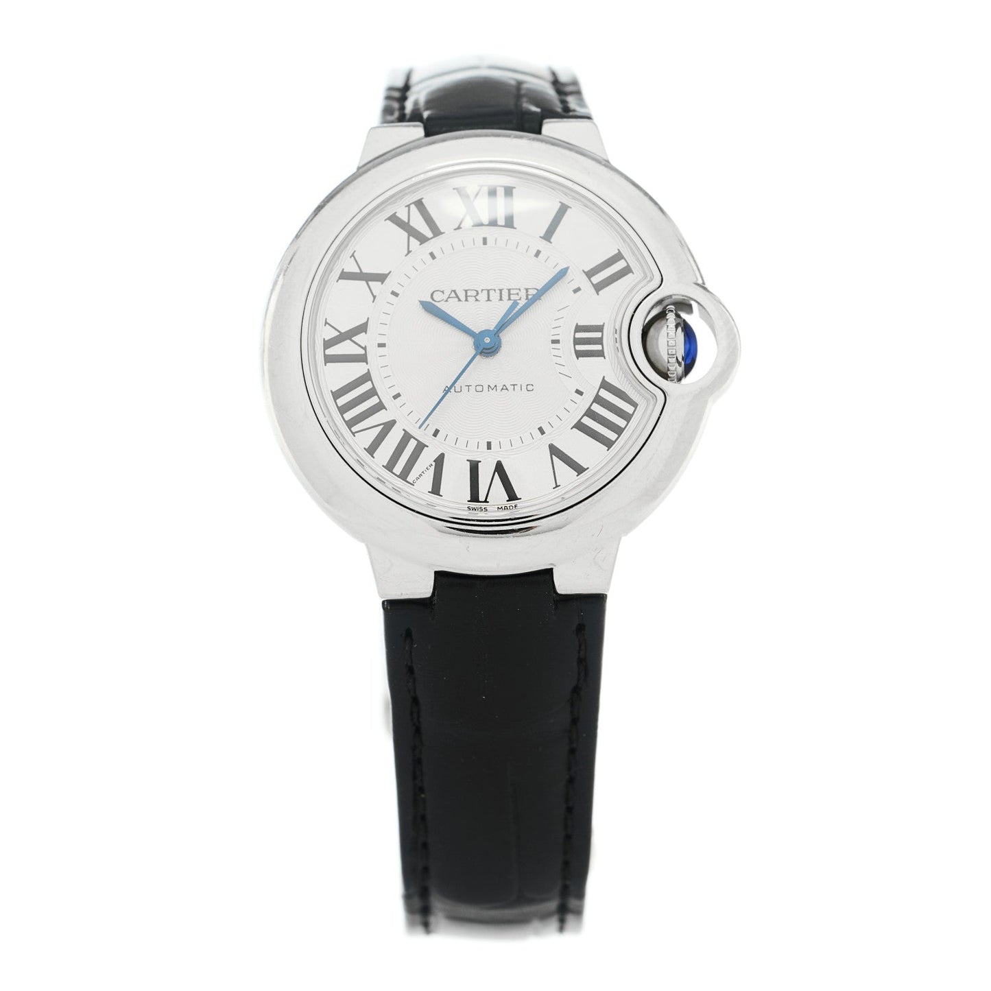 Stainless Steel Alligator 33mm Ballon Bleu De Cartier Automatic Watch