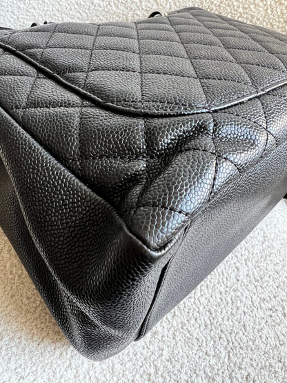 Chanel Black Caviar Grand Shopper Tote (GST) Silver Hardware