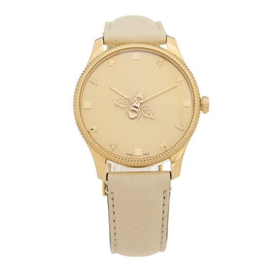 Stainless Steel Calfskin 36mm G-Timeless Bee Quartz Watch White