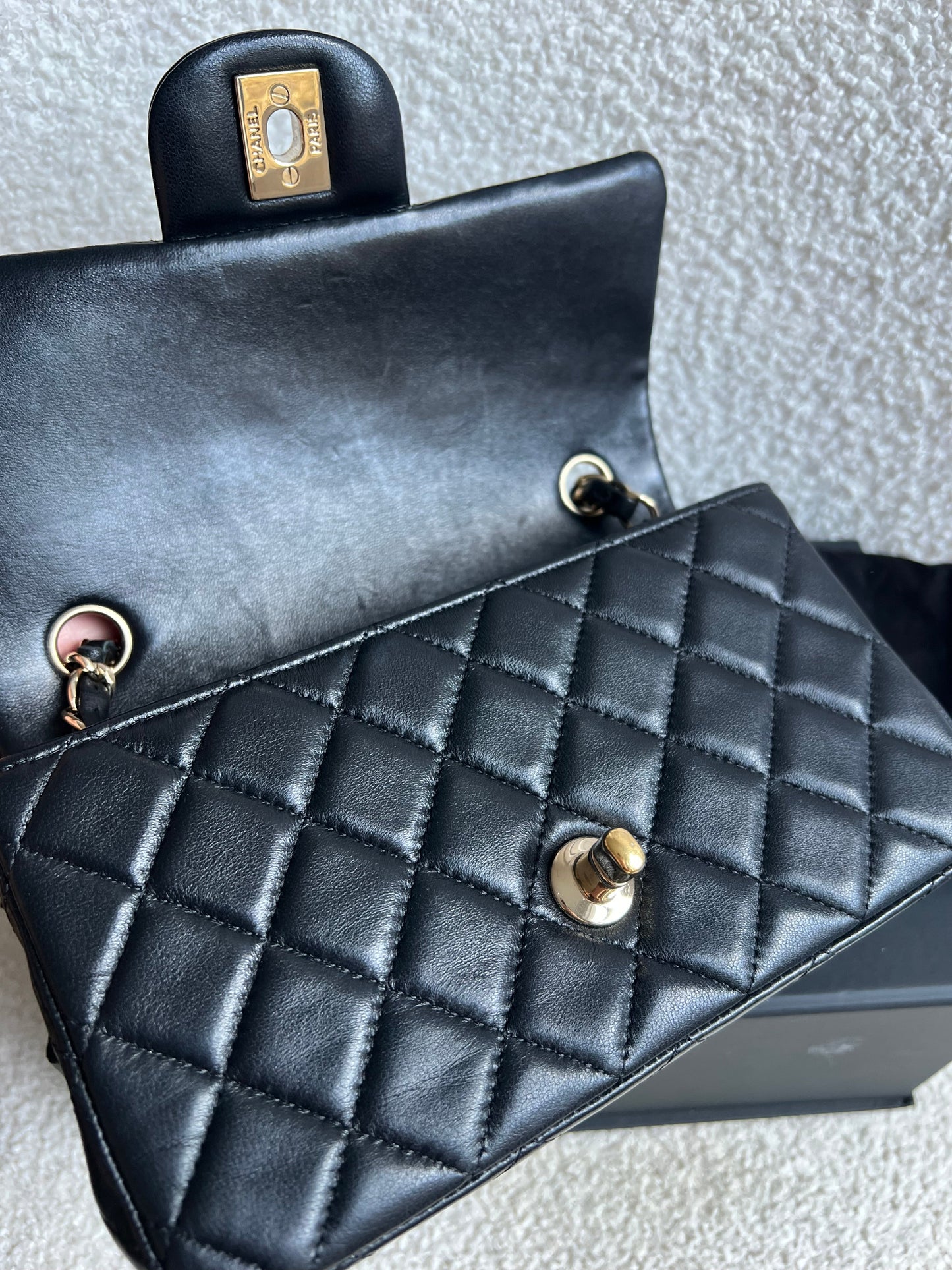 Chanel Mini Rectangular Classic Flap in Black Lambskin (RRP £4,390)