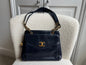 Chanel Vintage Navy Lambskin Chain Tote with 24k Gold Hardware
