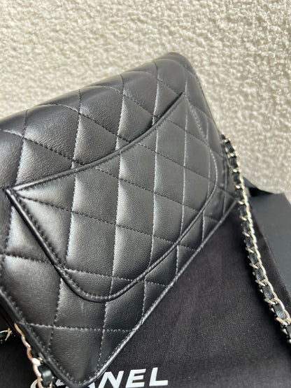 Chanel Wallet on Chain in Black Lambskin Silver Hardware (RRP £2,930)