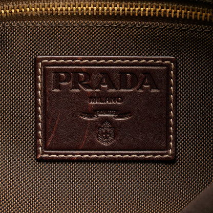 Prada Canapa Logo Crossbody Brown Canvas
