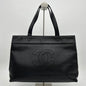 Chanel Black Perforated Calfskin Tote Handbag