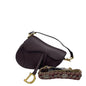 Dior Saddle Burgundy Medium Grained Leather Handbag With Strap