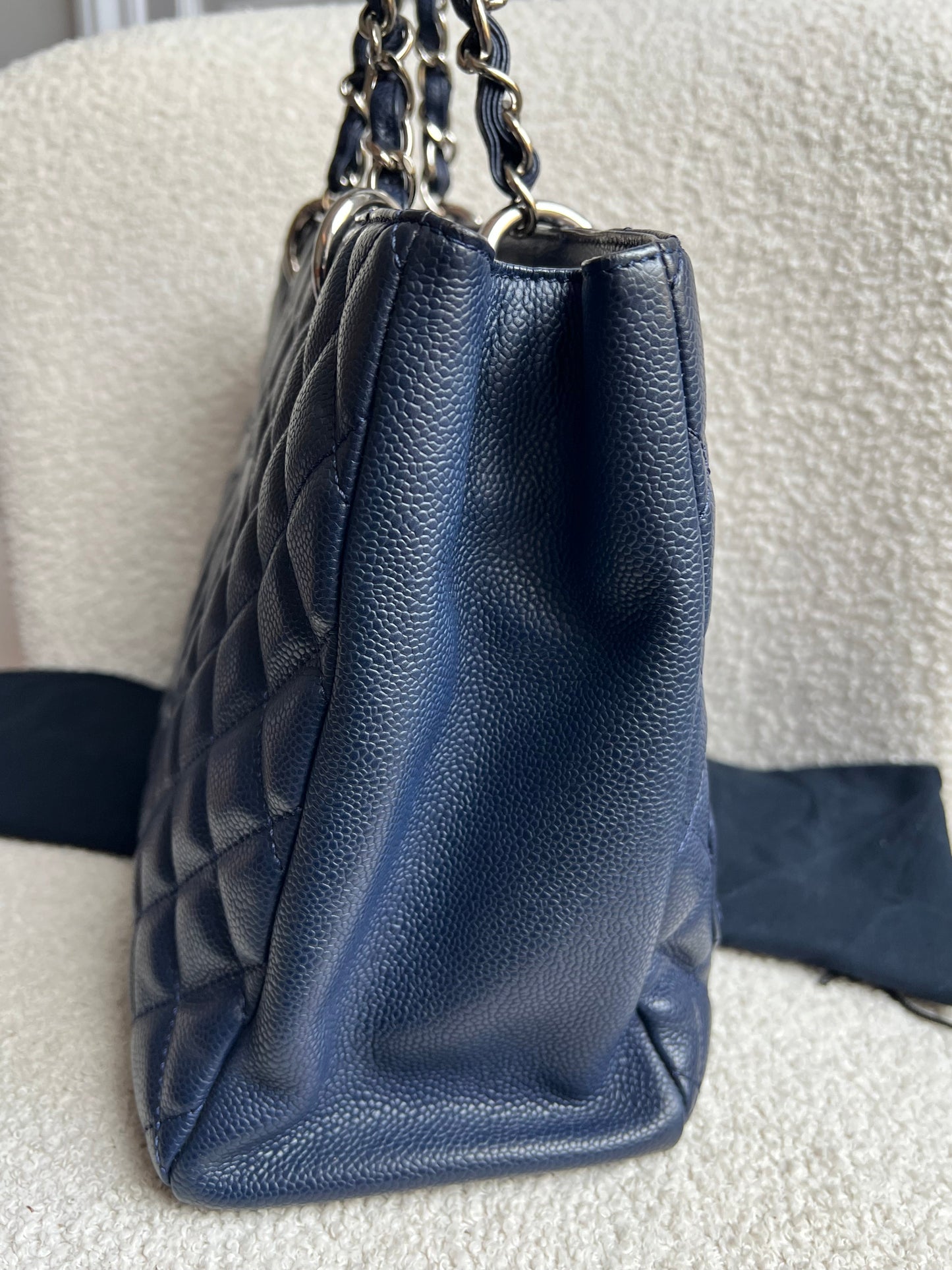 Chanel Navy Blue Caviar Grand Shopper Tote (GST)