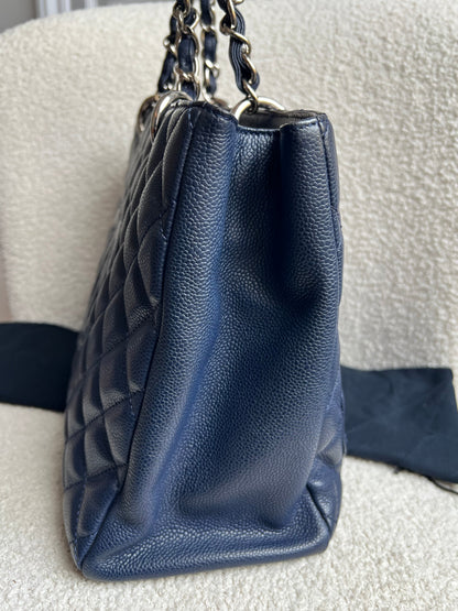 Chanel Navy Blue Caviar Grand Shopper Tote (GST)