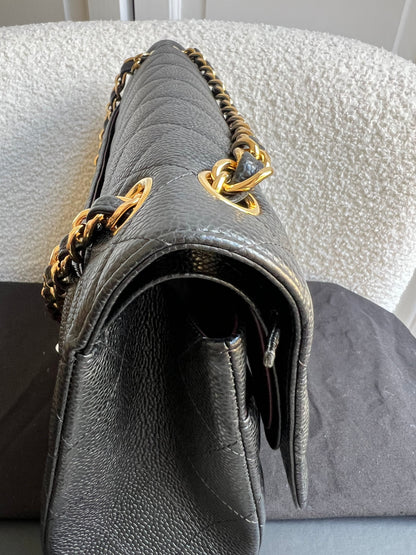 Chanel Jumbo Double Flap in Black Caviar with gold hardware (RRP £9830)