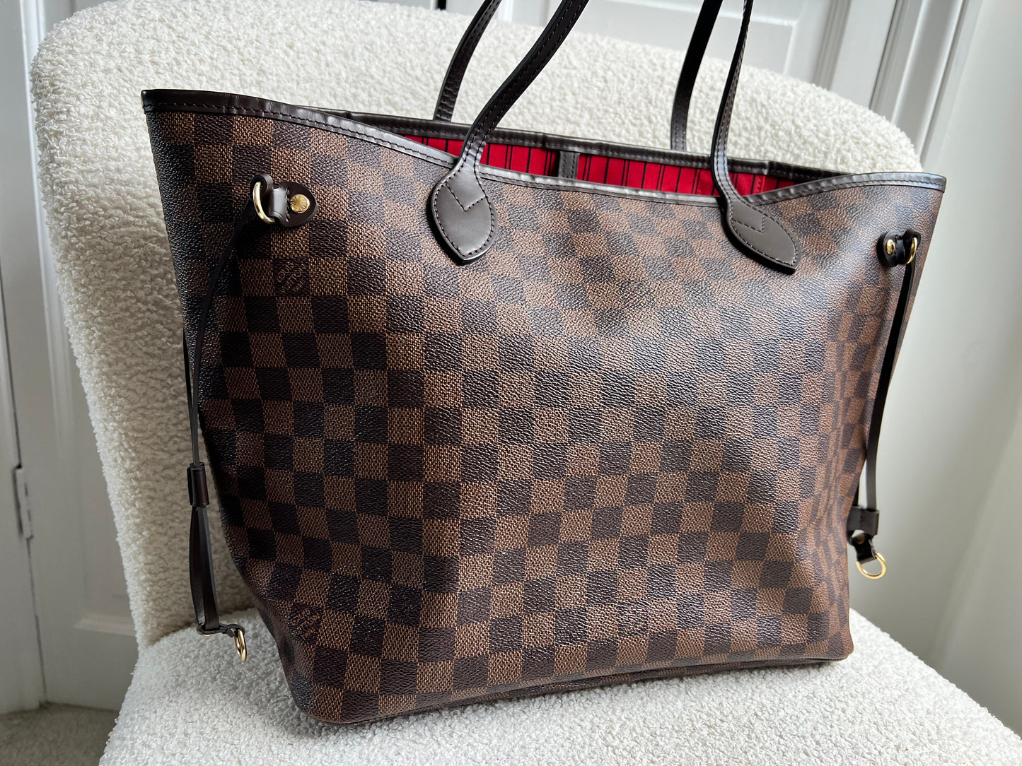 Louis Vuitton Neverfull MM Damier Ebene Cherry Interior (RRP £1,430)