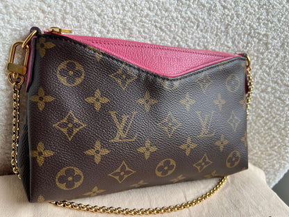 Louis Vuitton Pink and Monogram Pallas Pochette