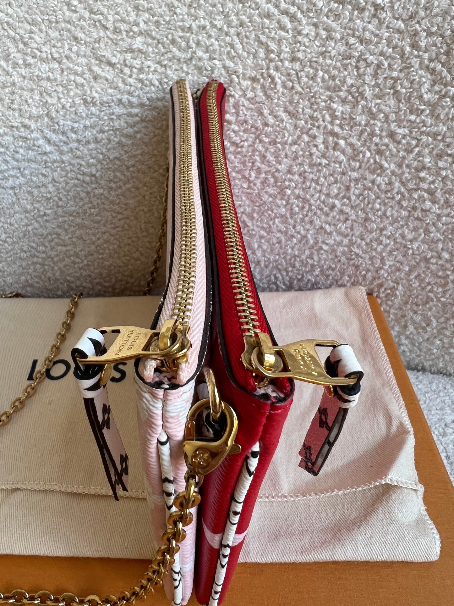 Louis Vuitton Double Zip Pochette Red Giant Monogram Jungle (RRP £1250)