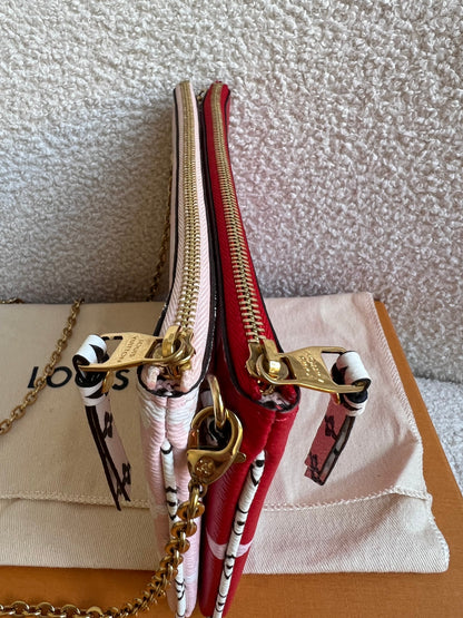 Louis Vuitton Double Zip Pochette Red Giant Monogram Jungle (RRP £1250)