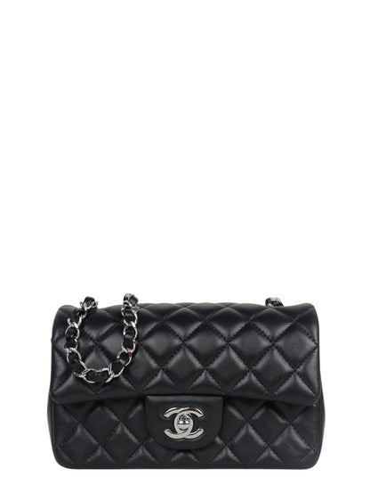 Chanel Black Lambskin Rectangular Mini Flap Bag