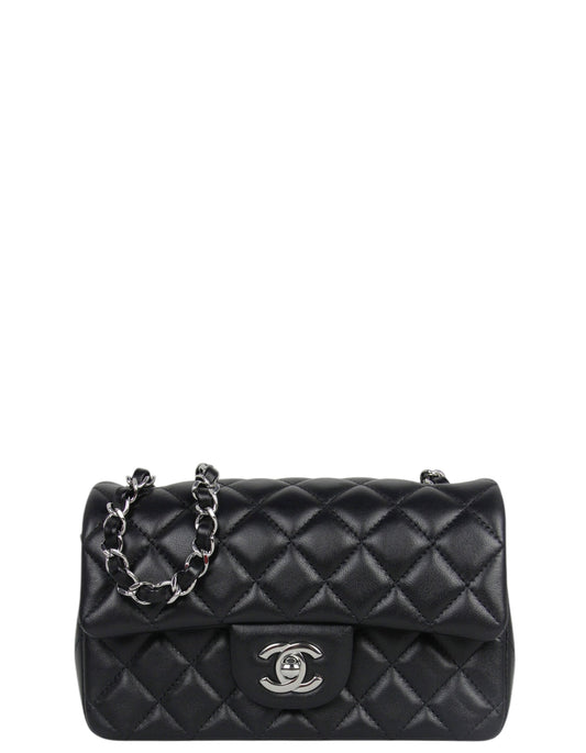 Chanel Black Lambskin Rectangular Mini Flap Bag