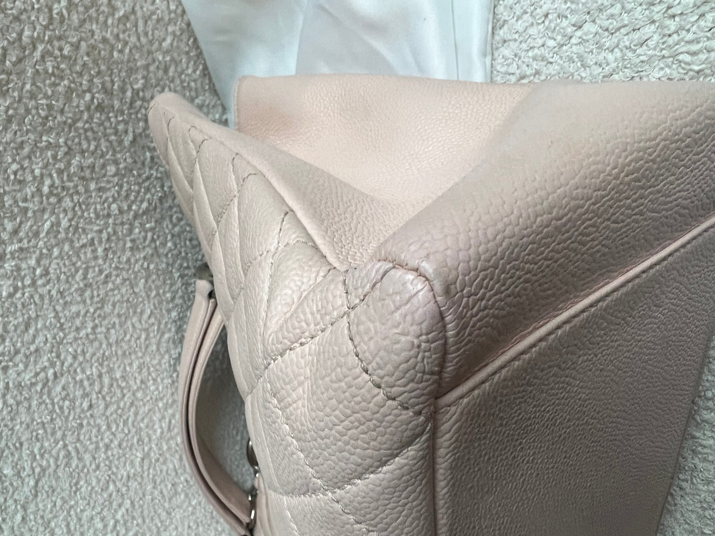 Chanel Light Pink Caviar Grand Shopper Tote with silver hardware (GST)