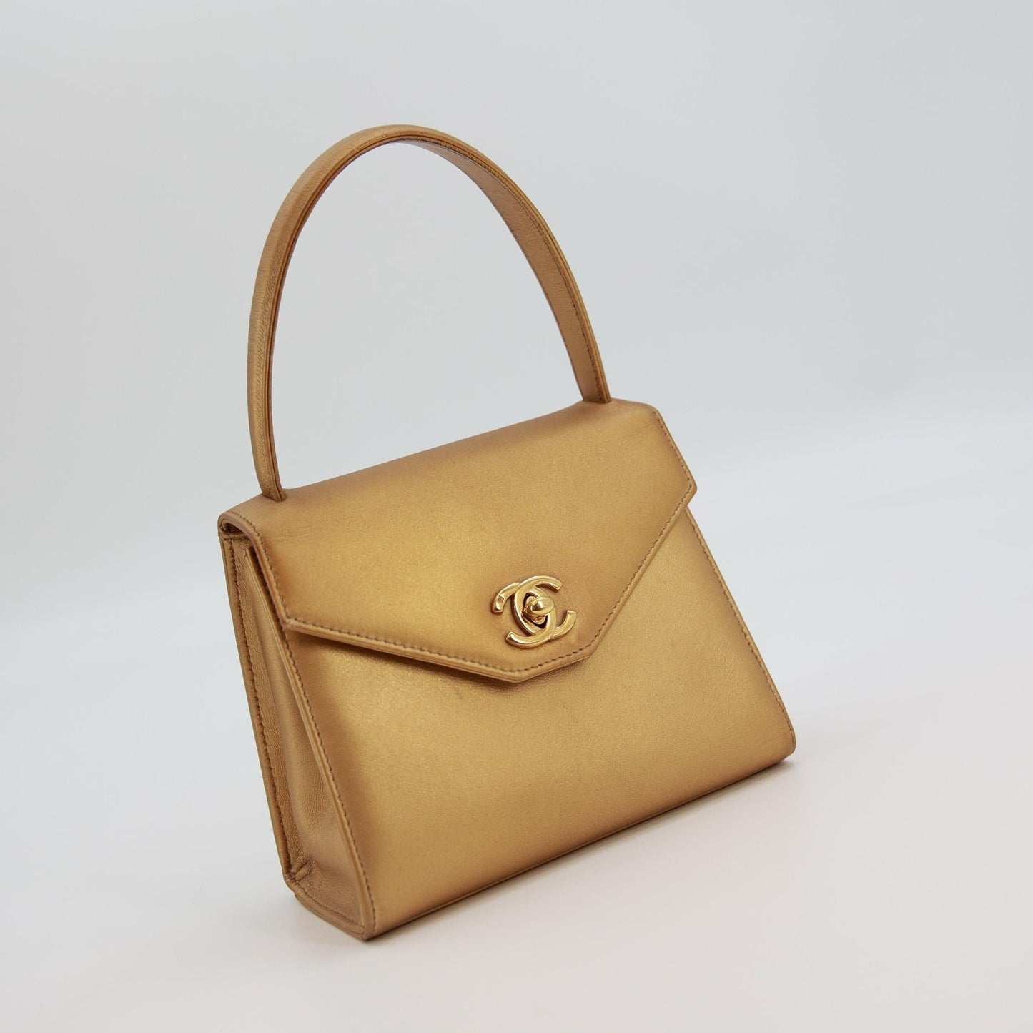 Chanel Kelly Gold Shoulder Bag Gold