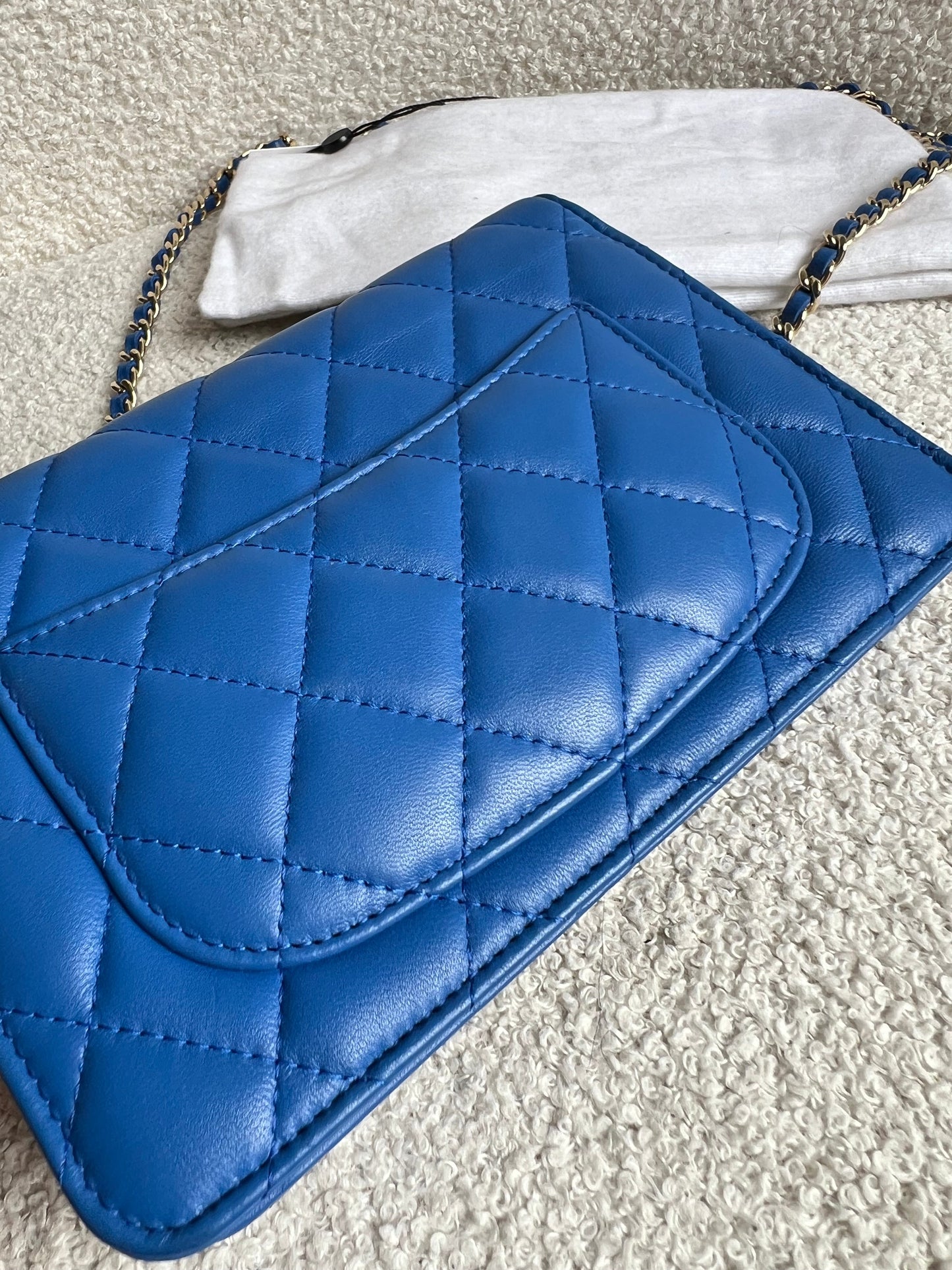 Chanel Blue Lambskin Wallet on Chain (RRP £2,930)