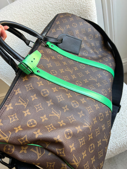 Louis Vuitton Keepall Bandouliere 50 Monogram Macassar and Minty Green (RRP £2,520)