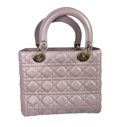 Lady Dior Medium Bag Pink Cannage Leather