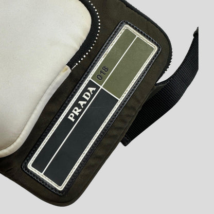 Prada 2018 Rubber Race Logo Bandoliera Crossbody Pocket Bag + Cards
