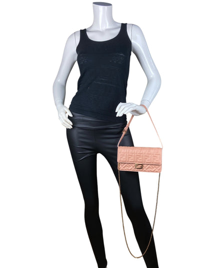 Fendi Nappa Matisse FF Embossed Wallet On Chain Crossbody