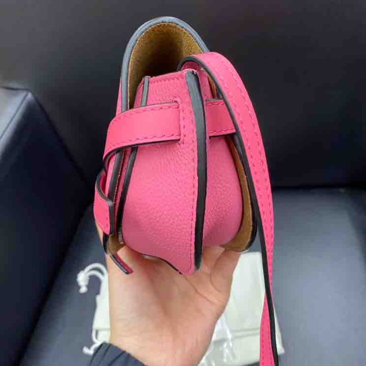 Loewe Mini Gate Crossbody Bag, Pink Leather