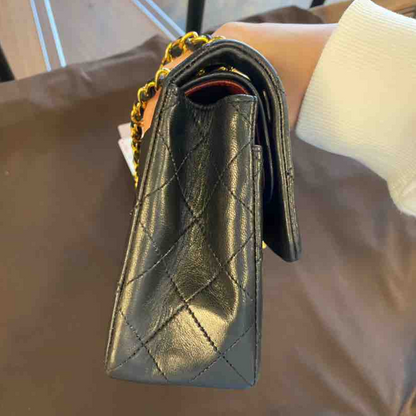 Chanel Classic Double Flap Bag, Black Lambskin