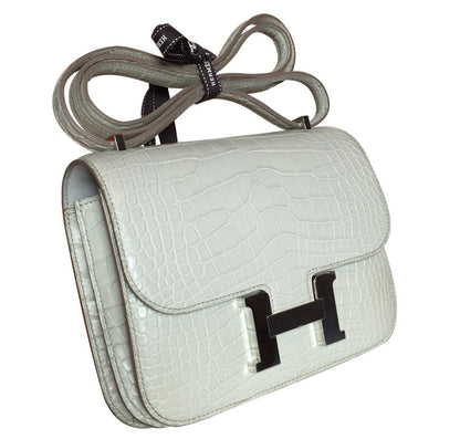Luxury Hermes Constance 18 Bag Beton Alligator Phw