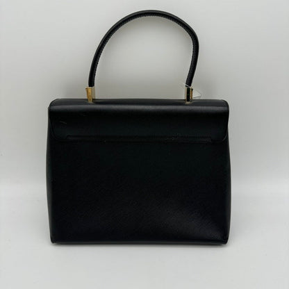 Salvatore Ferragamo Gancini Leather 2Way Hand Bag Black