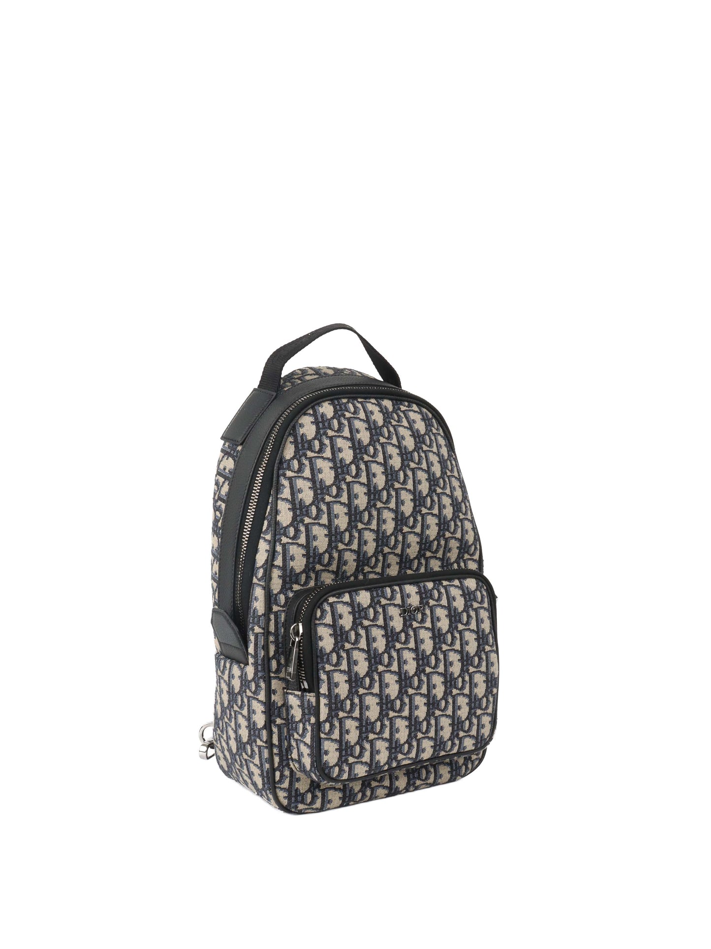 Dior Blue Oblique Canvas Crossbody Sling Bag