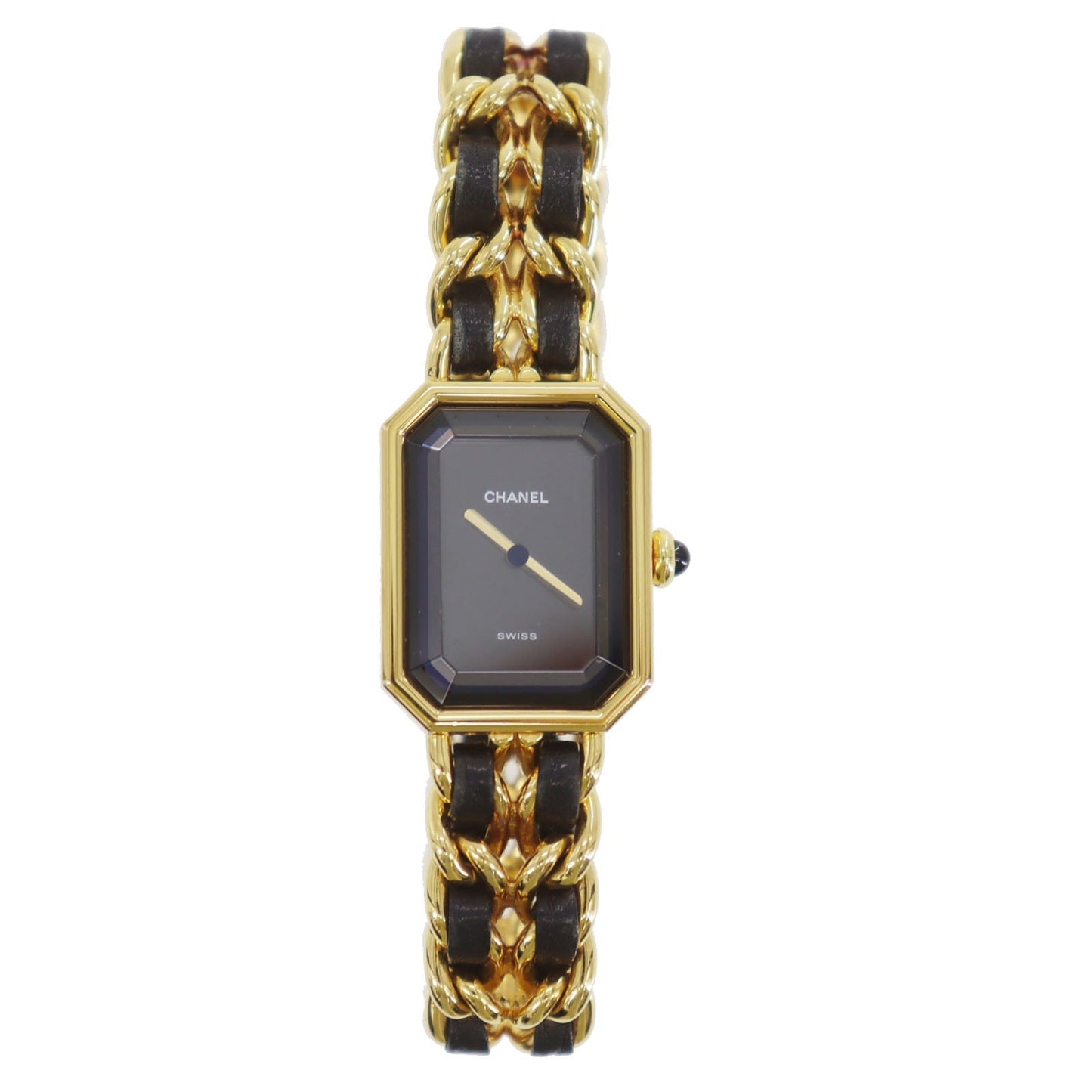 CHANEL Premiere Discontinued Wristwatches L Gold Black Quartz Swiss #CK713