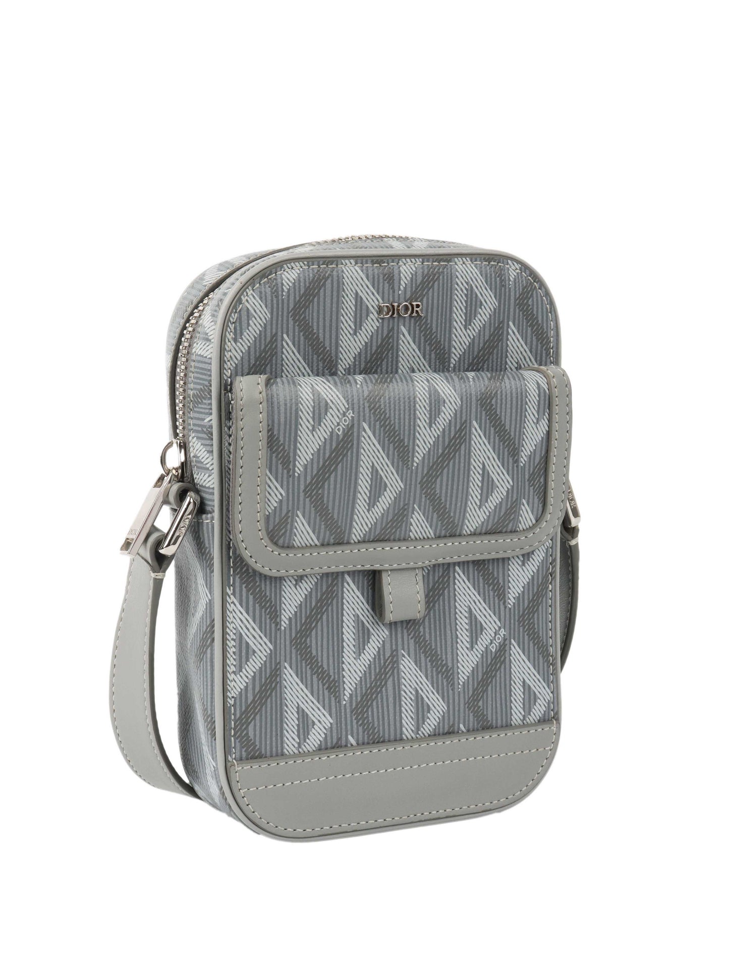 Dior Silver 'Hit The Road' Vertical Crossbody Pouch