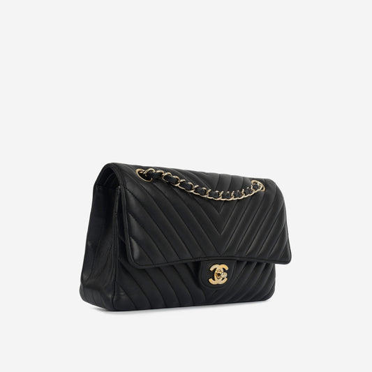 Chanel Classic Flap Lambskin Black Shoulder Bag Style 315