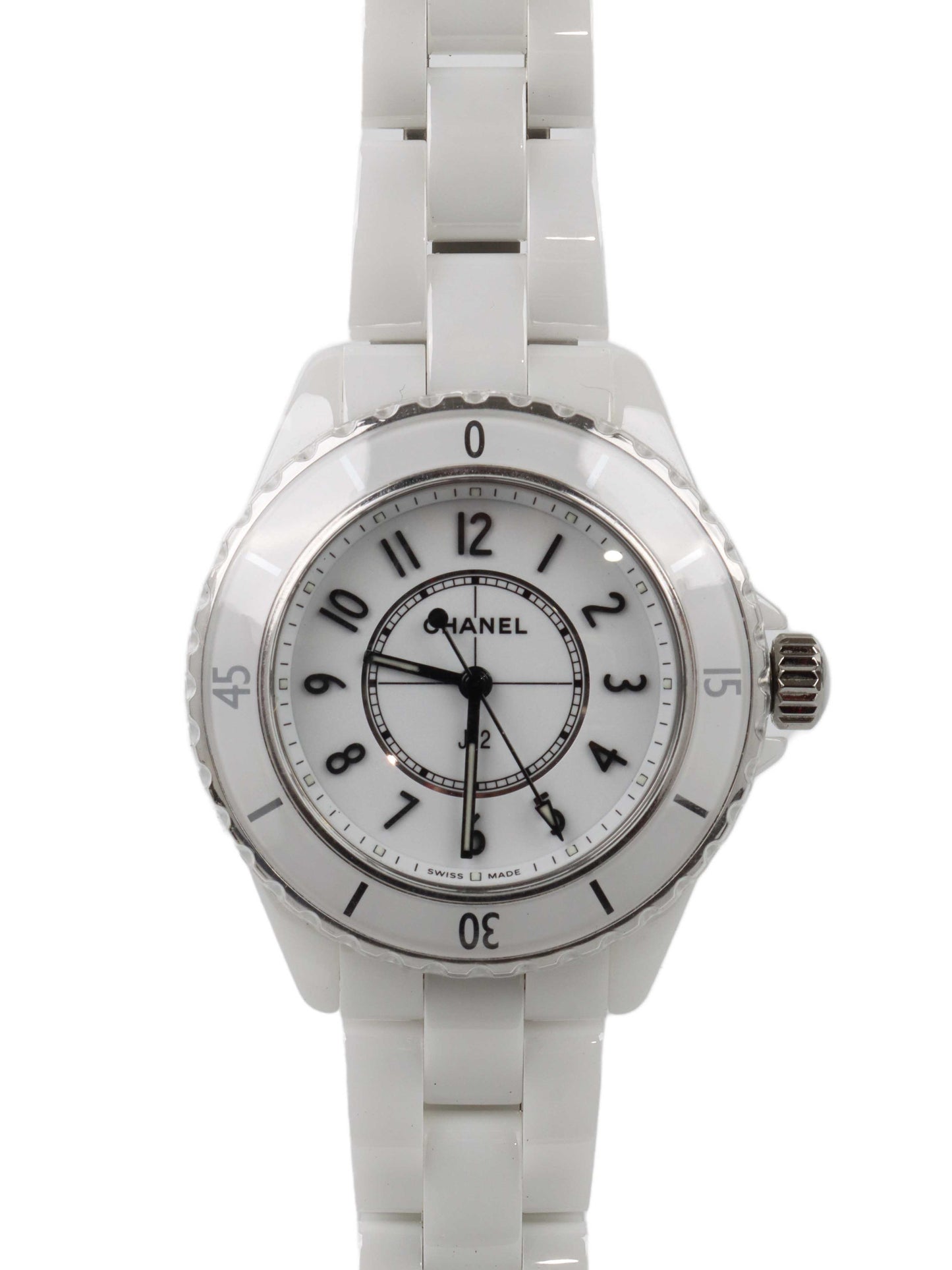 Chanel J12 Watch in White Ceramic and Steel 33mm.