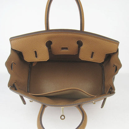 Luxury Hermes Birkin 25Cm Handbag 6068 Light Coffee Golden
