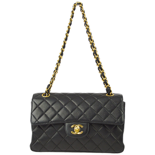 Chanel Black Lambskin Small Double Sided Classic Flap Bag
