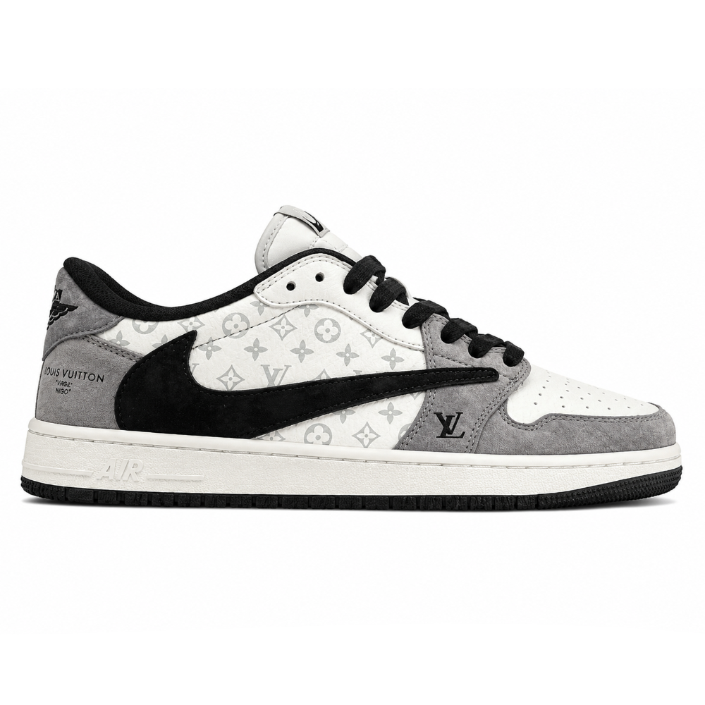 LV x Air Jordan 1 OG SP Travis Scott x Fragment Grey Black Sneaker