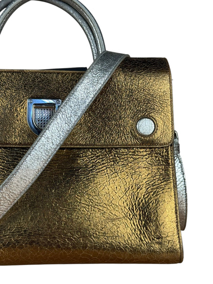 Christian Dior Diorever Gold Leather 2Way Handbag