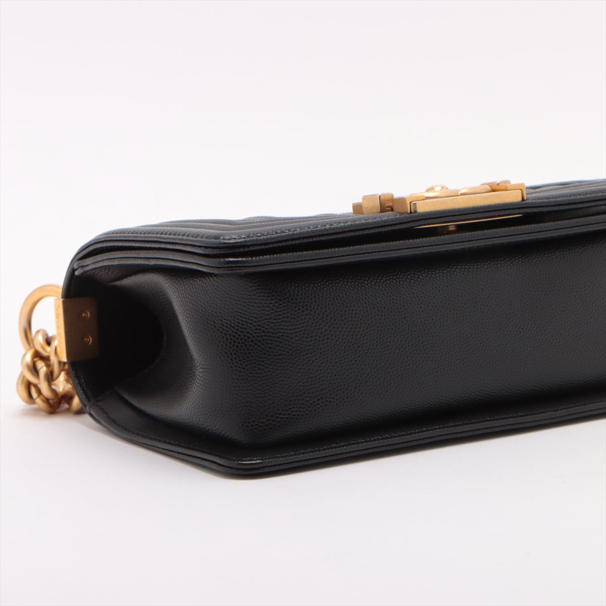 Chanel Boy Small Caviar Black Chain Shoulder Bag Style 2