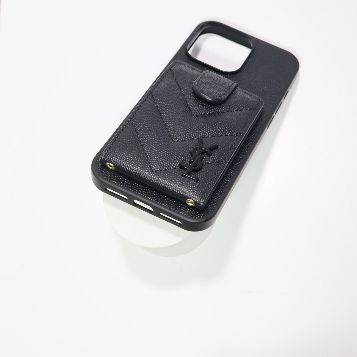Iphone Case Ysl Leather Card Holder For 12 13 14 15 16 Pro Max Series / 18 Pro / 18 Pro Max