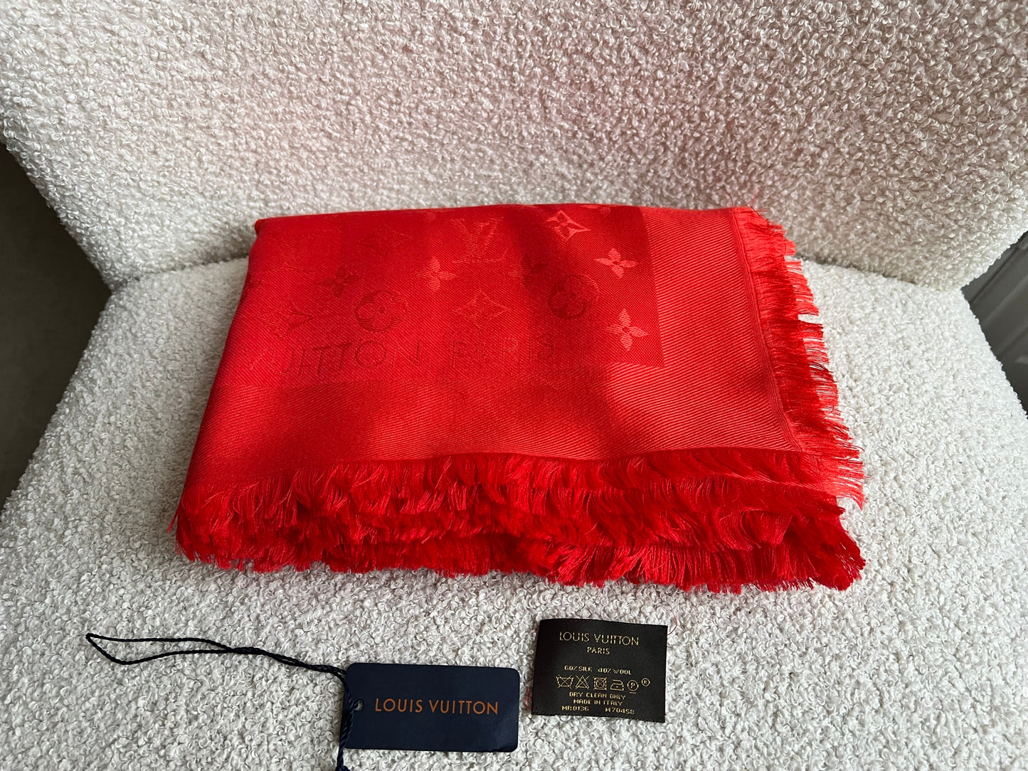 Louis Vuitton Red Monogram Shawl (RRP £475)