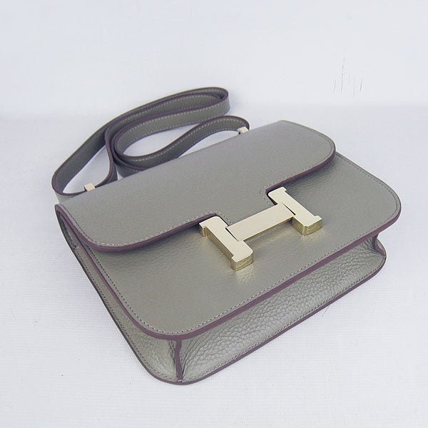 Luxury Hermes Constance Cowskin Leather Bag Khaki Golden
